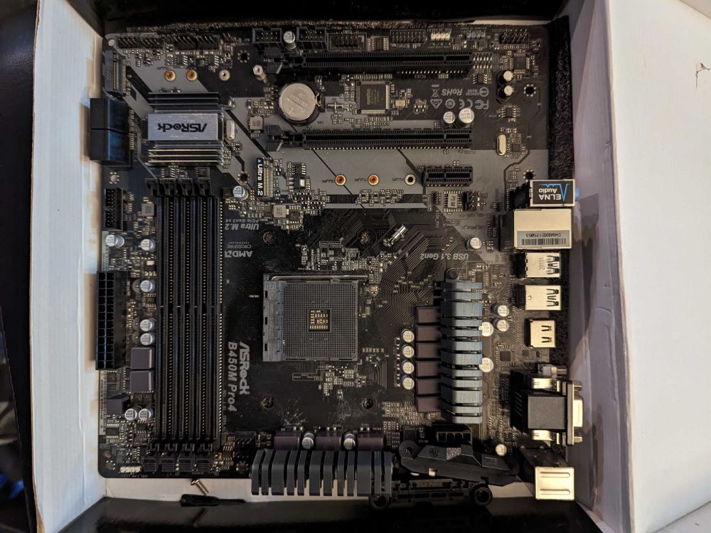 For Parts ASRock B450 AMD Motherboard