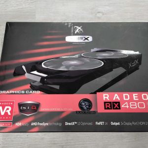 XFX AMD Radeon RX 480 8GB GDDR5 Video Graphics Card RX-480P8D Black Edition + Box + Accessories